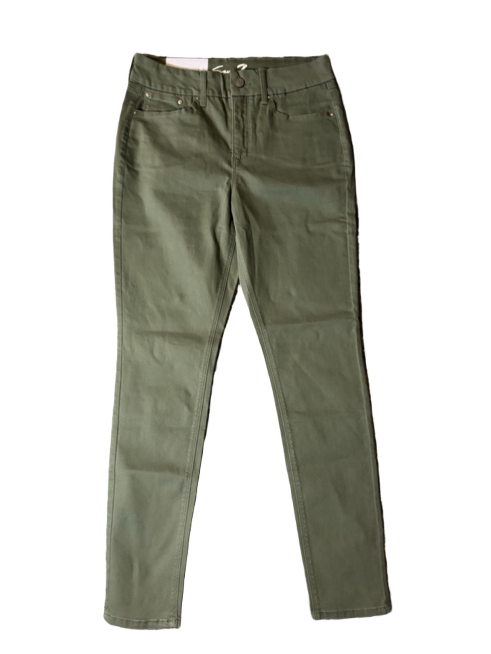 Women's Seven7 Olive Green Tummyless Skinny Jeans Size 8